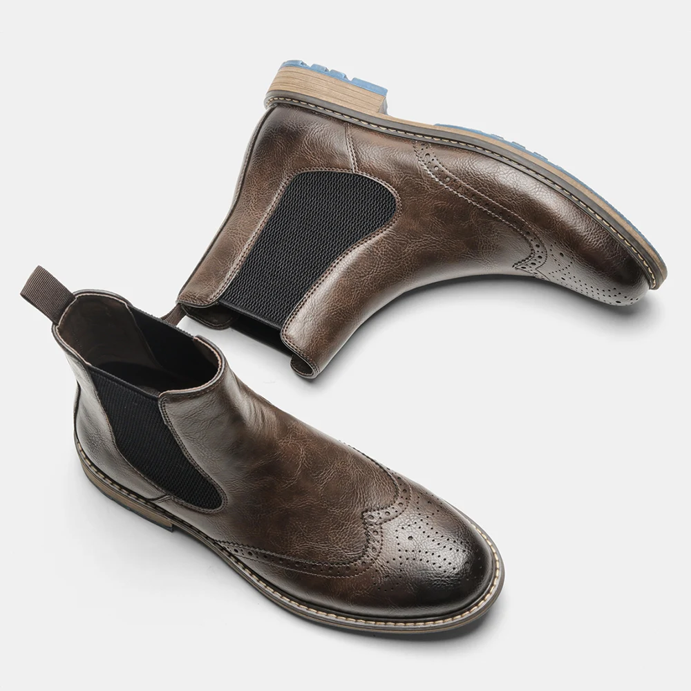 Мужские ботинки челси 2022 высококачественные удобные Модные осенние кожаные # Al661