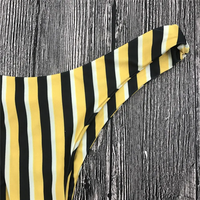 Бикини из двух частей стильный сексуальный женский желтый полосатый бандажный