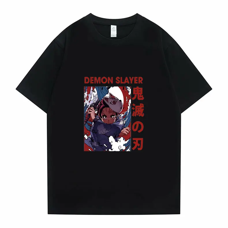 

Japan New Anime Demon Slayer Kamado Tanjirou Graphics Printed Tshirt Mens Harajuku Cool T-shirt Man Woman Cartoon Style T Shirts