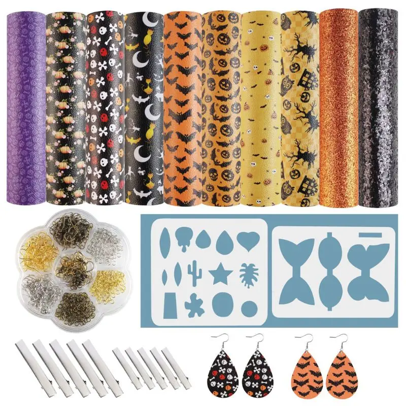 

Halloween Leather Earring Making Kits Hairpin Bow Cut Templates Earrings Making W0YA