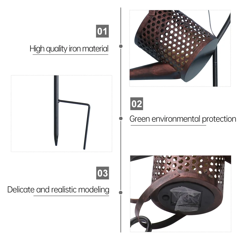 

1PC Solar Kettle Shower Light Garden Solar Kettle Sprinkler Light Landscape Lamp