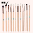 Набор кистей BEILI для макияжа, профессиональные розовые синтетические кисти из козы с розами для нанесения макияжа, нанесения подводки и теней