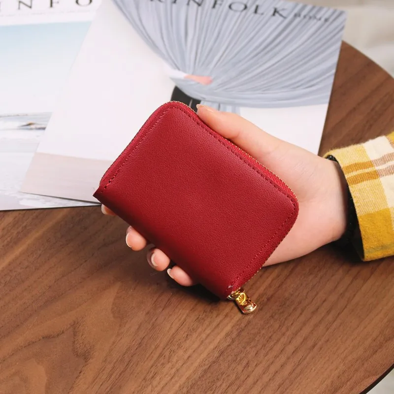 

New 26 card position solid color card case female zipper male and female card case driving certificate bag credit card change ba