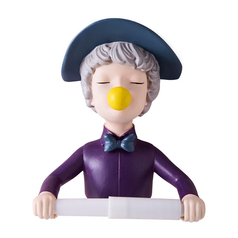 

Creative Cartoon Bubble Girl Toilet Paper Towel Holder Tissue Box Punch-free Napkin Case Wall Hanging Decoration Ornament