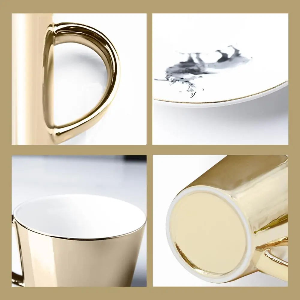 

Mirage Mirror Cups Creativity Handmade Mirror Reflection Cup Cartoon Panda/Tiger/Deer/Horse Design Coffee Mug Romantic Gift Set