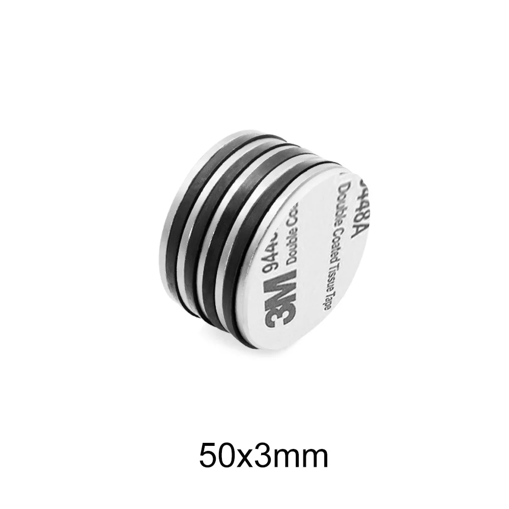 Неодимовый магнит 50x3 мм большой круглый постоянный 50 x 3 сильный NdFeB с клеем M 50*3 |