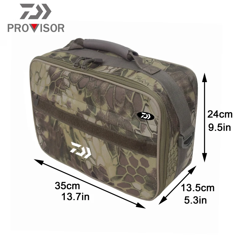 

Daiwa Men's Waterproof Capacity Multi-pocket Reel Fishing Line Box Package Oblique Fishing Bag with Multifunctional Fishing Bag