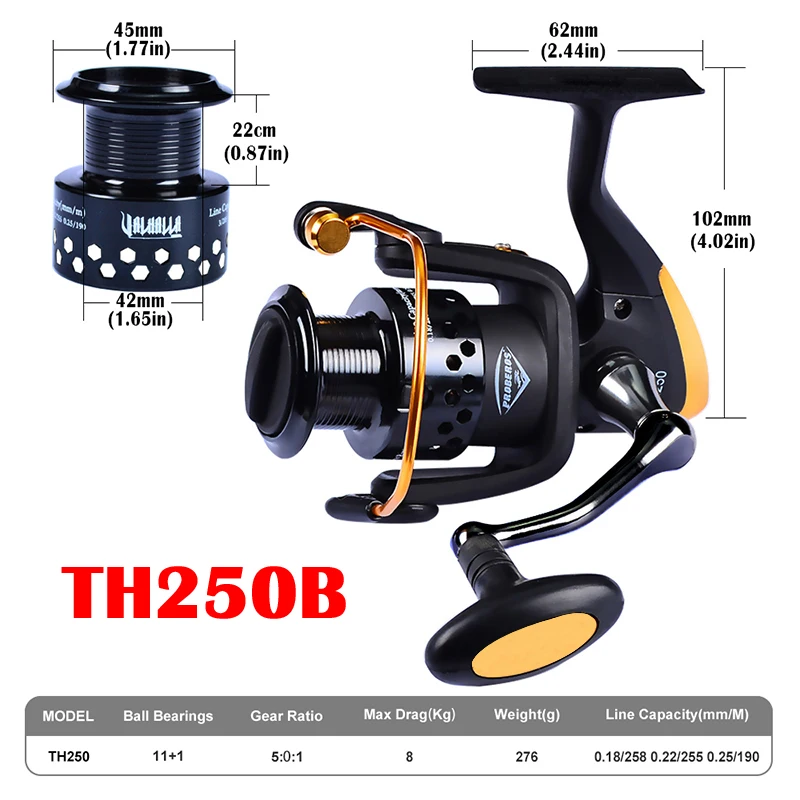 Fishing Reel Drag Spinning with Large Spool 19KG Max Freshwater 11+1BB | Спорт и развлечения