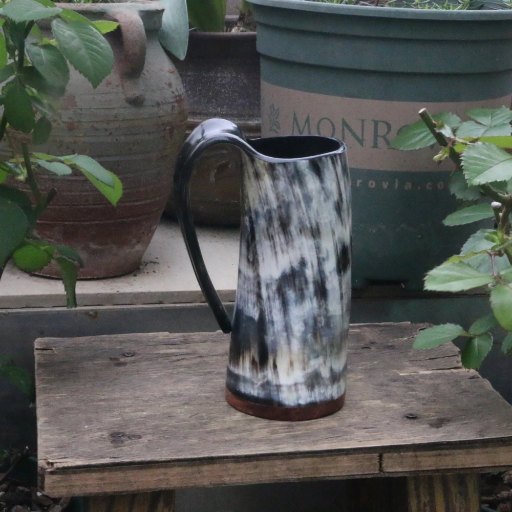 

Natural Handmade Medieval Beer Horn Tankard Viking Drinking Horn Mug