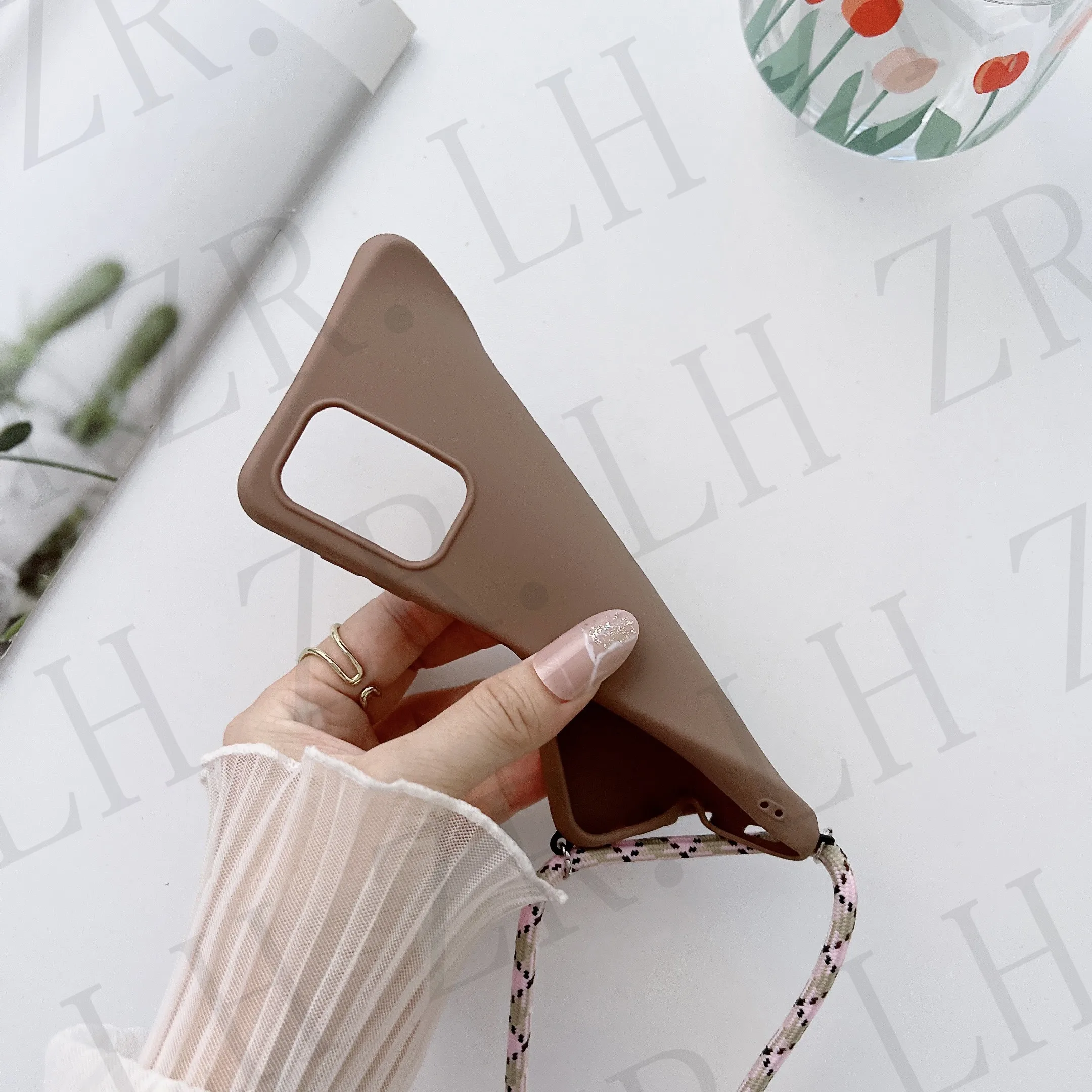Crossbody Necklace strap Lanyard Cord Soft phone case For HuaWei P20 P30 Lite P40 pro honor 8X 9X 10 Nova 8SE Y6 2019 back cover