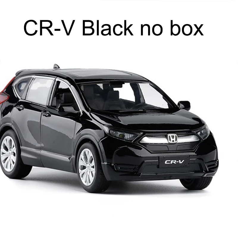 1:32 15 см Honda CRV литая под давлением масштабная модель автомобиля игрушки высокая имитация Вытяните назад металлические модели 6 дверей открываются со звуком светильник - Color: Black No Box