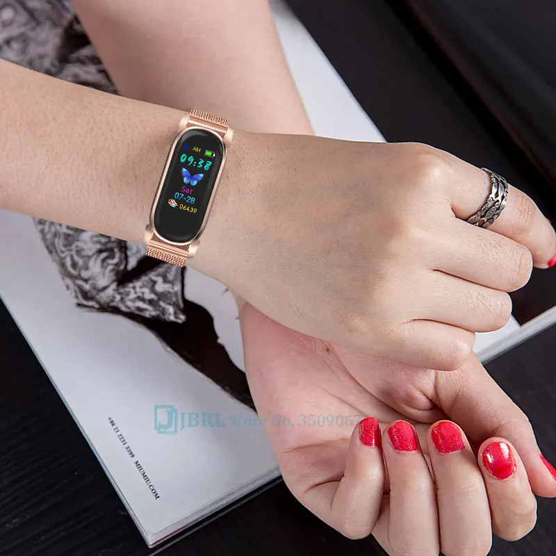 

Temperature Smart Band Women Men Smart Bracelet Fitness Tracker For Android IOS Smartband Top Luxury Wristband Smart Wrist Band