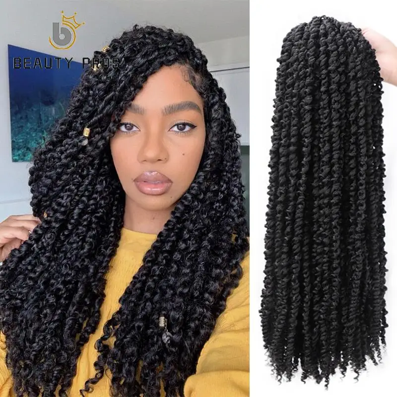 18 дюймов Омбре Предварительно скрученные страсти твист вязание крючком волосы