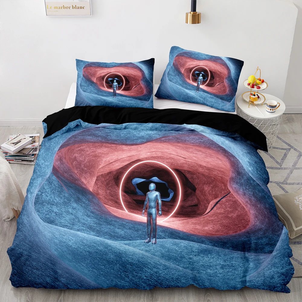 

3D Printing Future Artificial Intelligence Pattern Bedding Set, 203229 Duvet Cover Set With Pillowcase, 260220 Quilt Cover