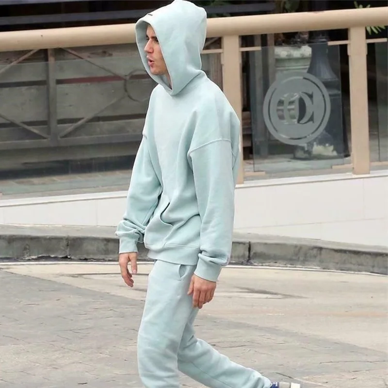 

2020 2PCS Sets Warm Reflective Sweatshirt+pants Essentials Hip Hop Sportwear Suit Male Brand Men Loose ovesized Hoodies Sets