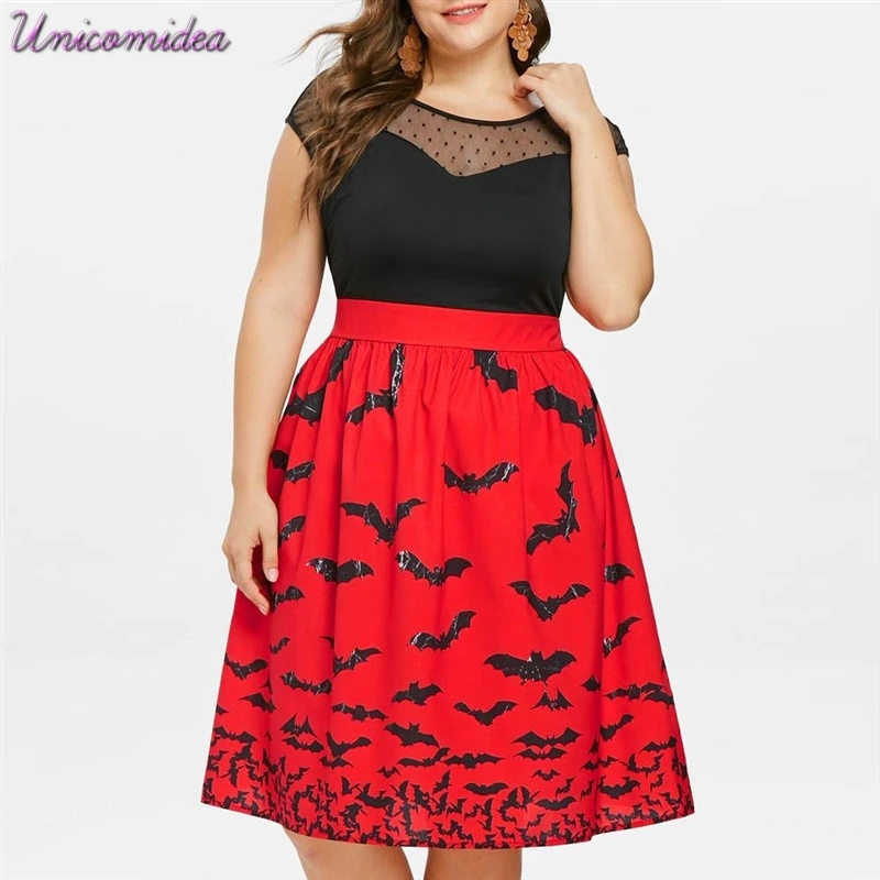 Для женщин Хэллоуин Cos Костюмы без рукавов принт &quotлетучая мышь&quot Ретро стиль