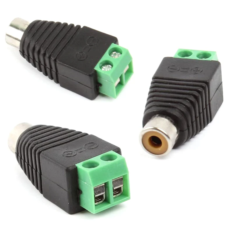 RCA штекер в AV винтовой терминал аудио-видео разъем динамик провод к адаптер |