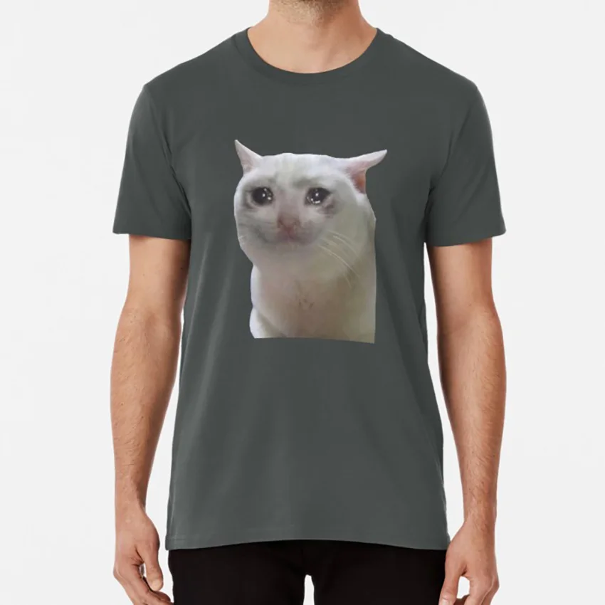 Темно-серый Sad Cat Meme футболка sad cat meme плачет Кот meme смешной Кот Meme instagram - Цвет: Темно-серый