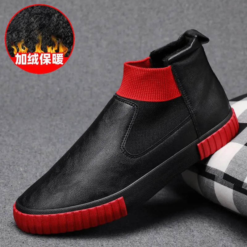 Мужские кожаные ботинки с высоким берцем повседневные Модные Ботинки Martin в