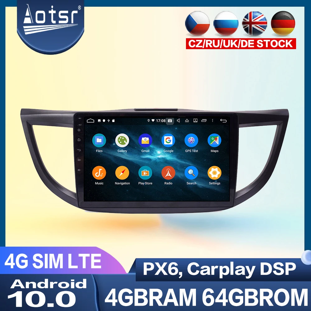 

Car GPS Navigation For Honda CRV Android 10 Audio 2012-2016 Multimedia Player PX6 Radio Tape Recorder Auto Stereo Head Unit IPS