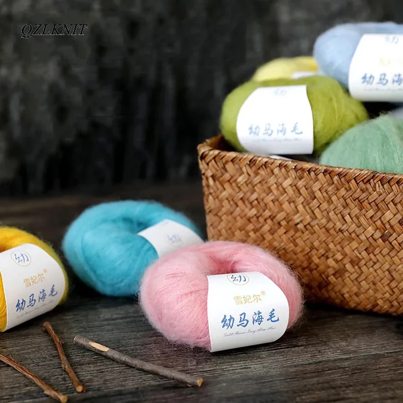 QZLKNIT 20 г/мяч Высококачественная мохеровая пряжа содержит 27% мериносов Тонкий