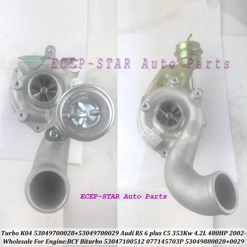 

Turbo K04 53049700028 53049880028 53049880029 53049700029 53047100512 077145703P 077145704K For Audi RS 6 plus C5 BCY 4.2L 480HP