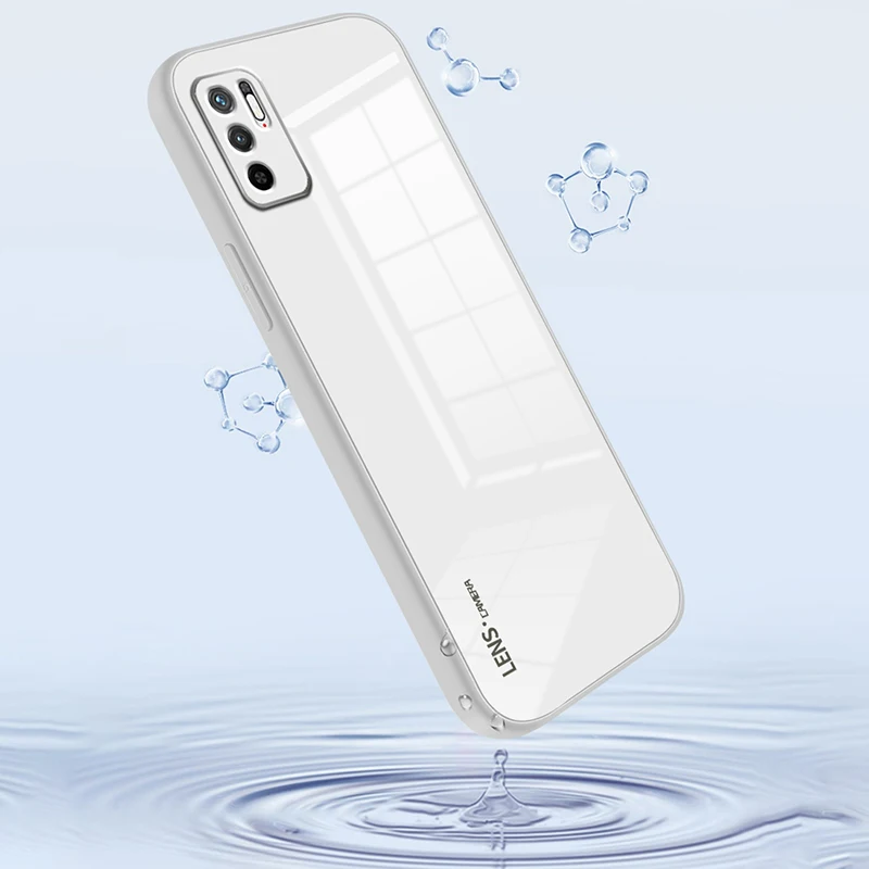 original tempered glass case for xiaomi poco m3 pro x3 gt 5g global soft silicone liquid phone back cover m3pro x3gt funda coque free global shipping