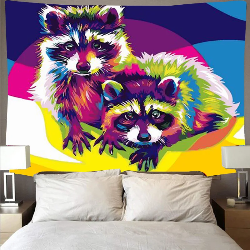 

bear tapestry oil painting wall art psychedelic tapestry animal beach towel yoga mat blanket wall fabric
