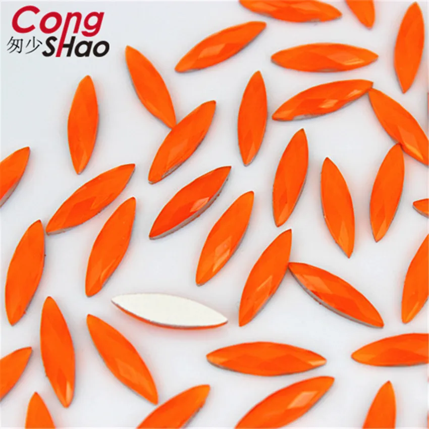 Cong Shao, 100 шт, 4*15 мм, AB, прозрачные, конский глаз, смола, стразы, отделка, кристаллы, плоская задняя сторона, для свадебного платья, пуговицы, украшение, ZZ214