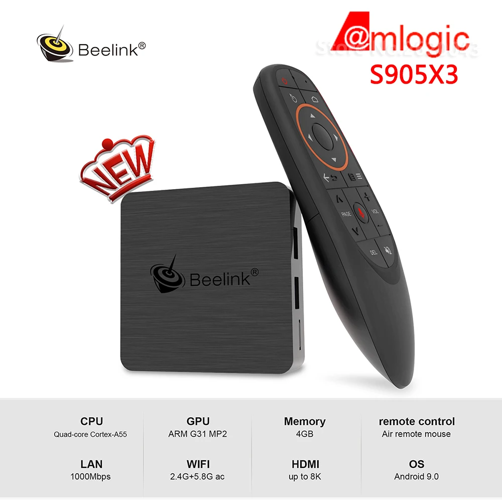 Beelink GT1MINI-2 Amlogic S905X3 4 Гб DDR4 64 Гб rom Smart Android 9,0 tv Box 1000M LAN 2,4G 5G WiFi Bluetooth 4K HD GT1 Mini 2