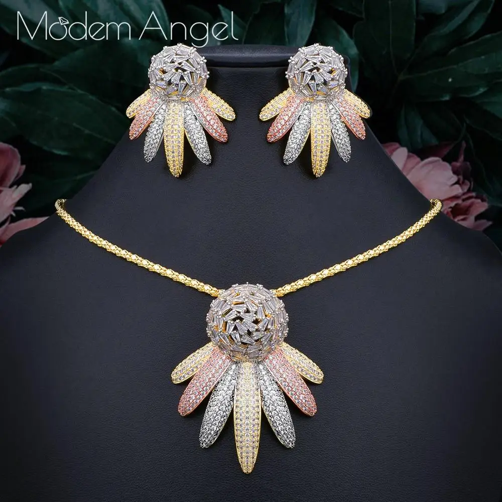 ModemAngel Модный свадебный комплект из 2 шт. колье серьги ювелирные наборы для женщин