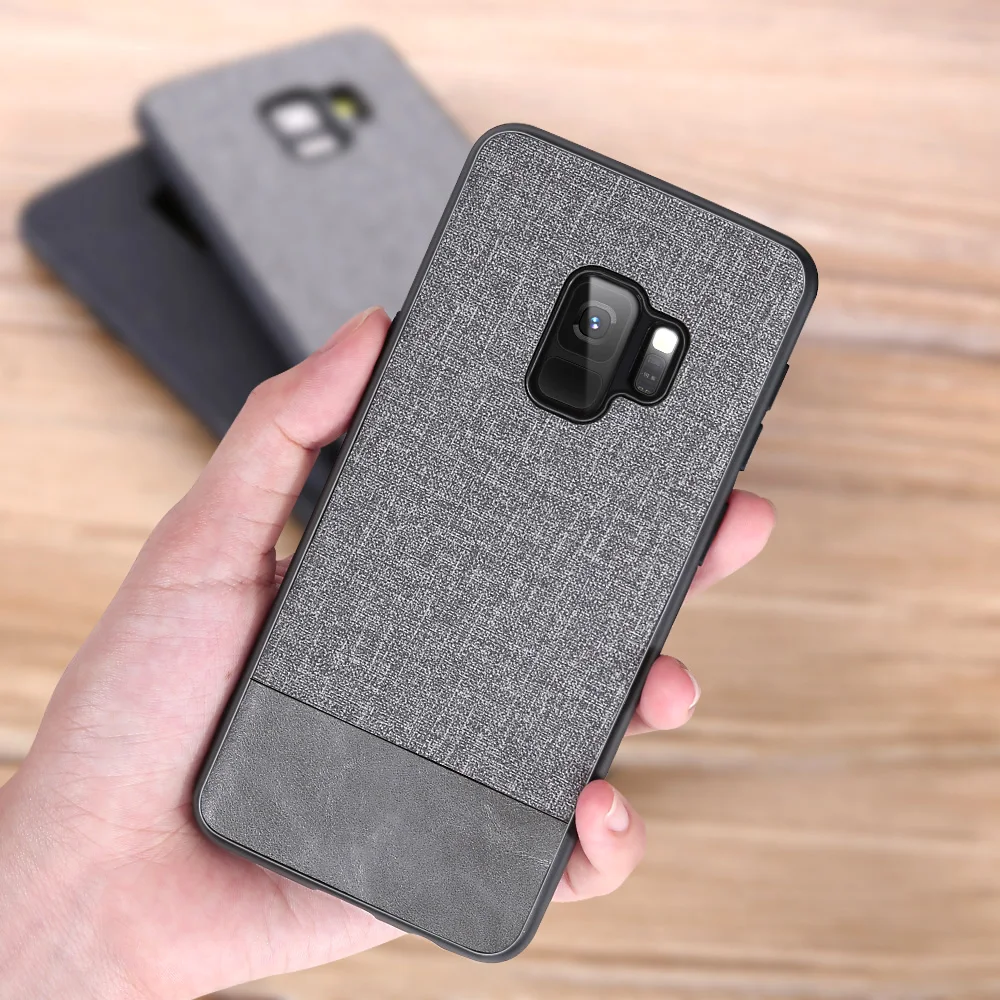 Роскошная ткань Ткань текстуры кожи чехол для телефона Samsung Galaxy S8 S9 S10E Note 8 9 A6 A8