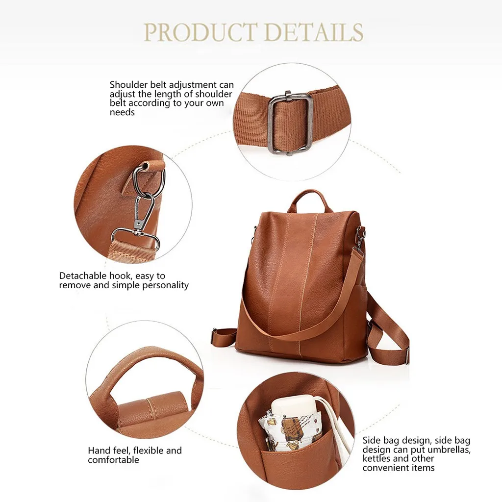 

Aelicy women Backpack Multi-Function Leather Anti-theft Ladies Backpack Casual Travel girls School Bags mochilas mujer drop ship