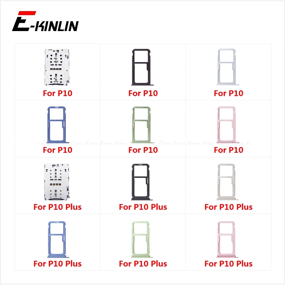 

10pcs/lot Sim Card Tray Adapter Container Connector For HuaWei P10 Plus VKY-AL00 L29 L29A L09 Micro SD Socket Holder Slot Reader
