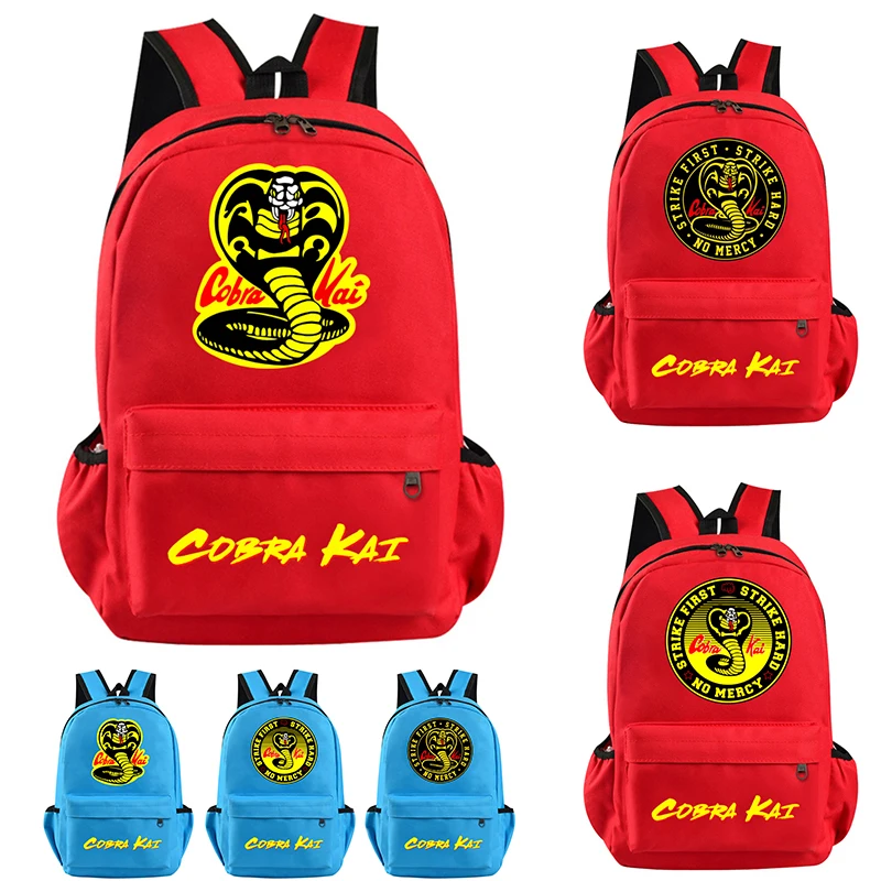 

Fashion School Backpack for Teen Boys Girls School Bags Children Teens Cobra Kai Print Backpacks Rucksack Kids Backpack