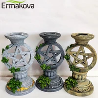 ermakova altar candlestick ceremony candle holder set witchcraft props table decoration goddesses pentagram candelabrum religion