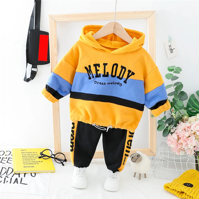 HYLKIDHUOSE Autumn Winter Baby Girls Boys Clothing Sets Toddler Infant Plush Warm Clothes Outfit Children Kids Hooded Tops Pants | Детская