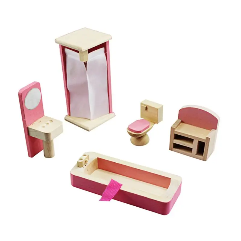 

1 Set 1:12 Miniature Doll House Wooden Furniture Child Play Toys Gift For Dollhouse Life Scene Decor
