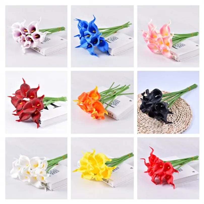

1/4/10pcsHigh Quality Real Touch Calla Lily Artificial Flowers Calla Lily Bouquet For Wedding Home Fake Flower Decoration