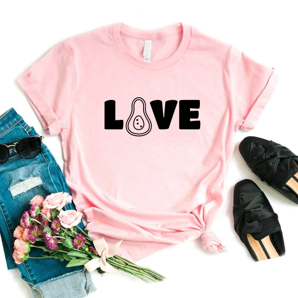 

2020 New fashion spring arrival Love Avocado Print Women tshirt Cotton Casual Funny t shirt Gift Lady Yong Girl Top Tee-L939