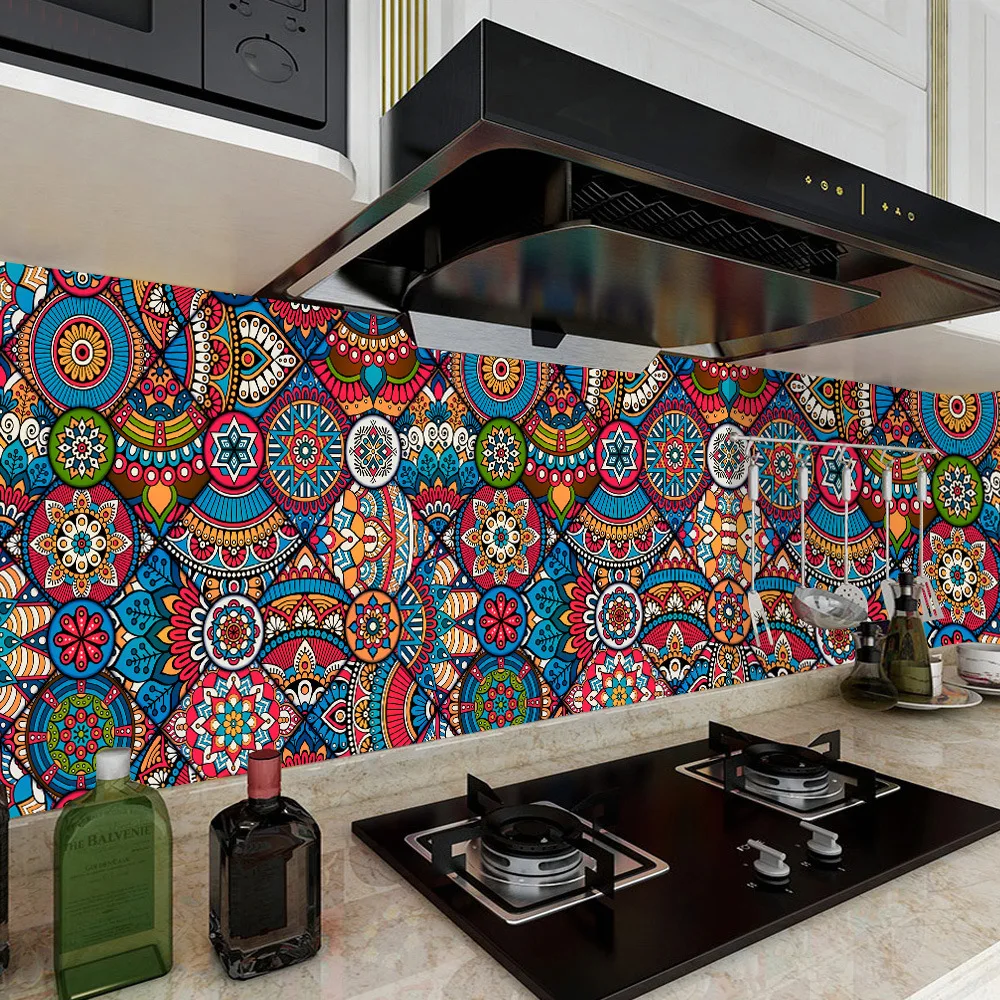 

20 Pcs Colorful Retro Pattern Stickers PVC Tile Floor Wall Living Room Decor Home Decoration Accessories