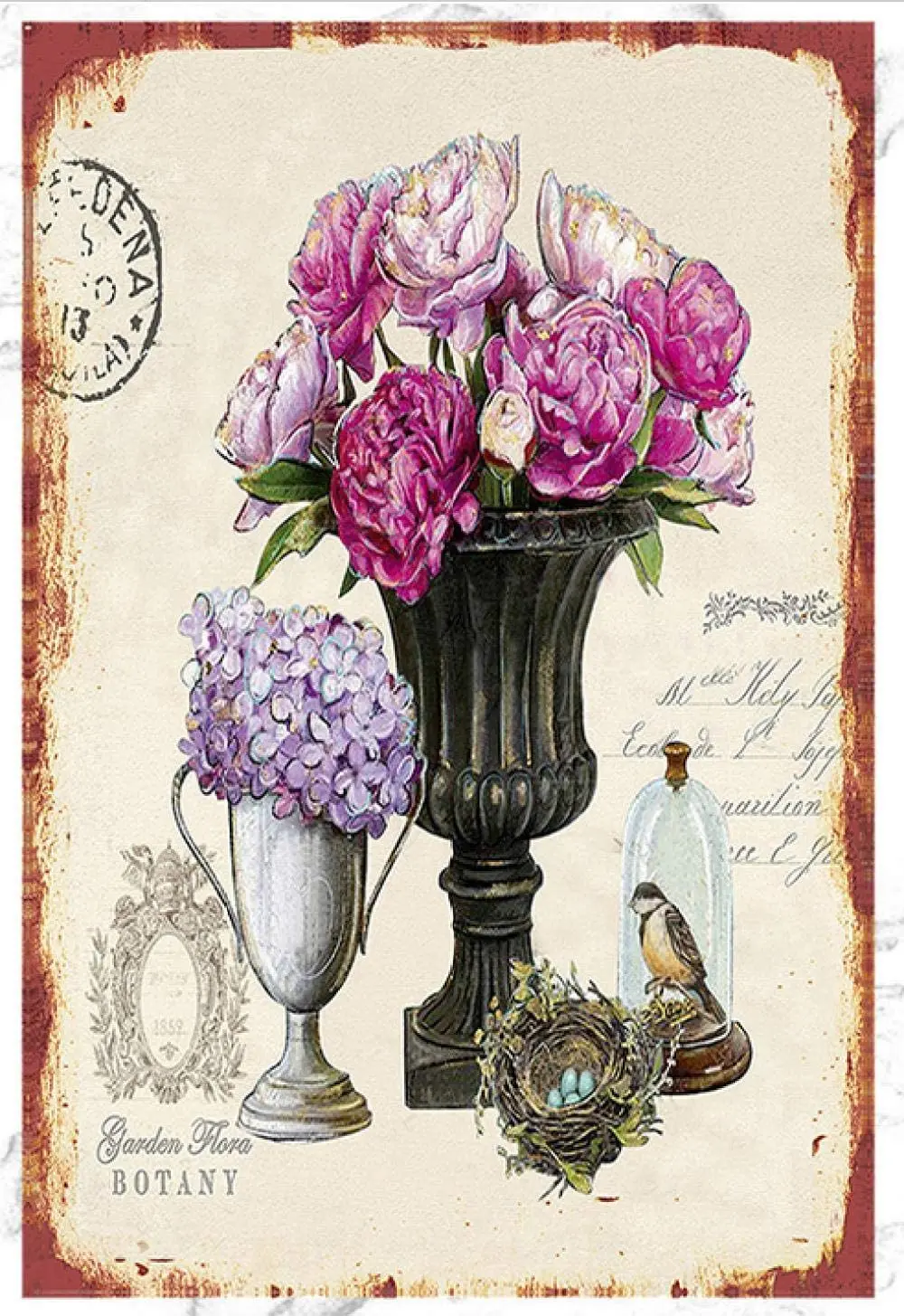 

Tin Metal Signs Iron Painting Plaque Plate Flowers Garden Metal Signs Farm Flower Shop Iron Painting Art Bar Pub Cafe Home Decor
