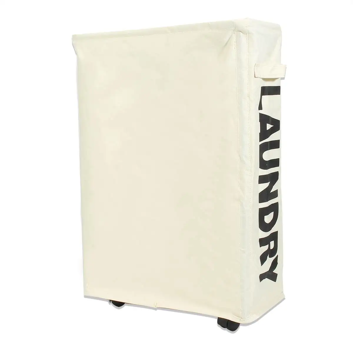 

Rolling Laundry Basket Dirty Clothes Storage Corner Slim Organizer Waterproof Collapsible Oxford Laundry Hamper with Wheels