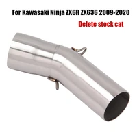 for kawasaki ninja zx6r zx636 2009 2020 exhaust mid link pipe escape connecting tube stainless steel slip on 51mm motorcycle