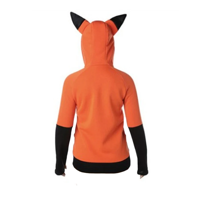 Костюм для косплея с животными лисьими ушами толстовка капюшоном пальто теплая