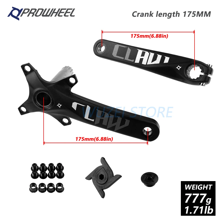 Black 175mm PROWHEEL 104BCD MTB шатун для велосипеда из алюминиевого сплава с нижней части шатун для велосипеда MTB Кривошип велосипеда аксессуары 170 мм 175 мм - Цвет: Black 175mm