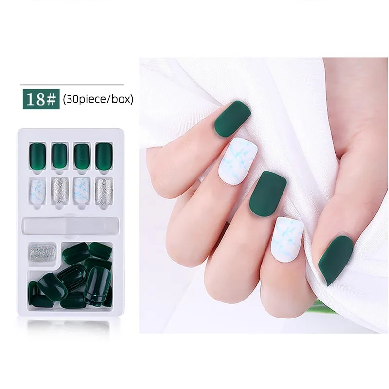 24 шт. отсоединяемые накладные ногти для дизайна ногтей красные клей фруктовый