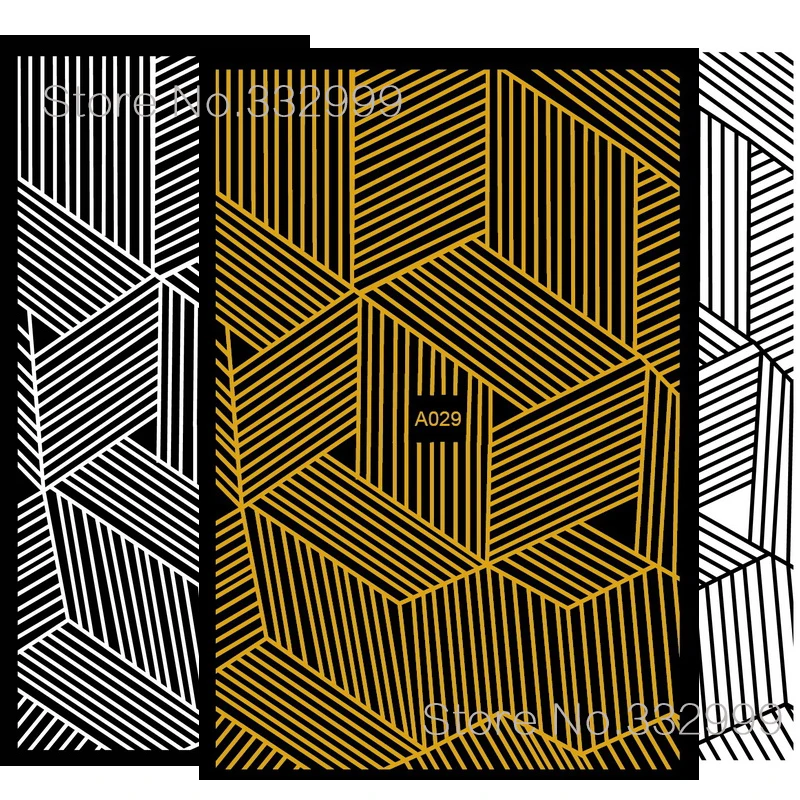 Белая наклейка для ногтей дизайн на тыльную сторону Черная 3D Наклейка ногтевого