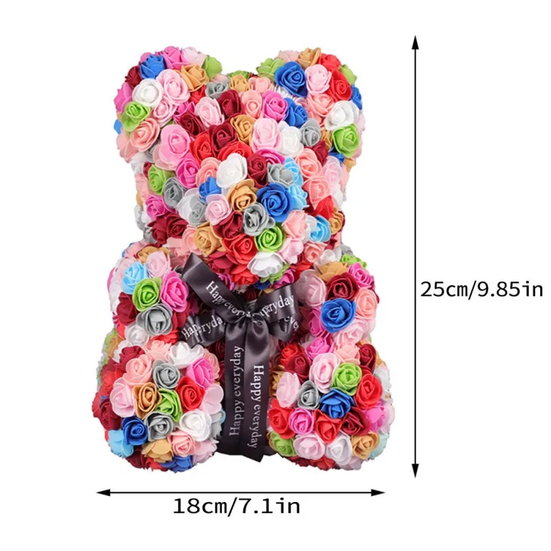 

Rose Bear Simulation Immortal Rose Flower Bear 25cm Orignal Valentine's Day Birthday Gift Bubble Rose Flower Bear