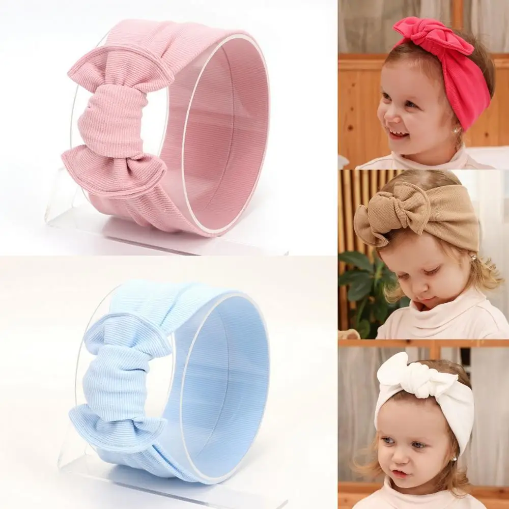 Baby Rib Knot Hair Accessories Girl Headbands for Girls Bandeau Bebe Fille Bows Turban Headband Topknot Head Wrap | Детская одежда и